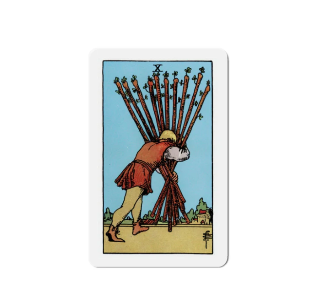 Learning Tarot – 10 of Wands